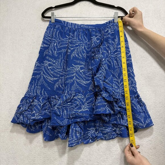 Sundance Skirt Womens XS Blue Ruffle Hem Tiered Lined Boho Midi Elastic Waist - Picture 5 of 7